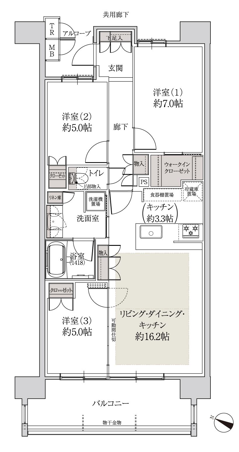 Bタイプの間取り図